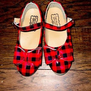 Buffalo plaid bow shoes Pipperdoodles
